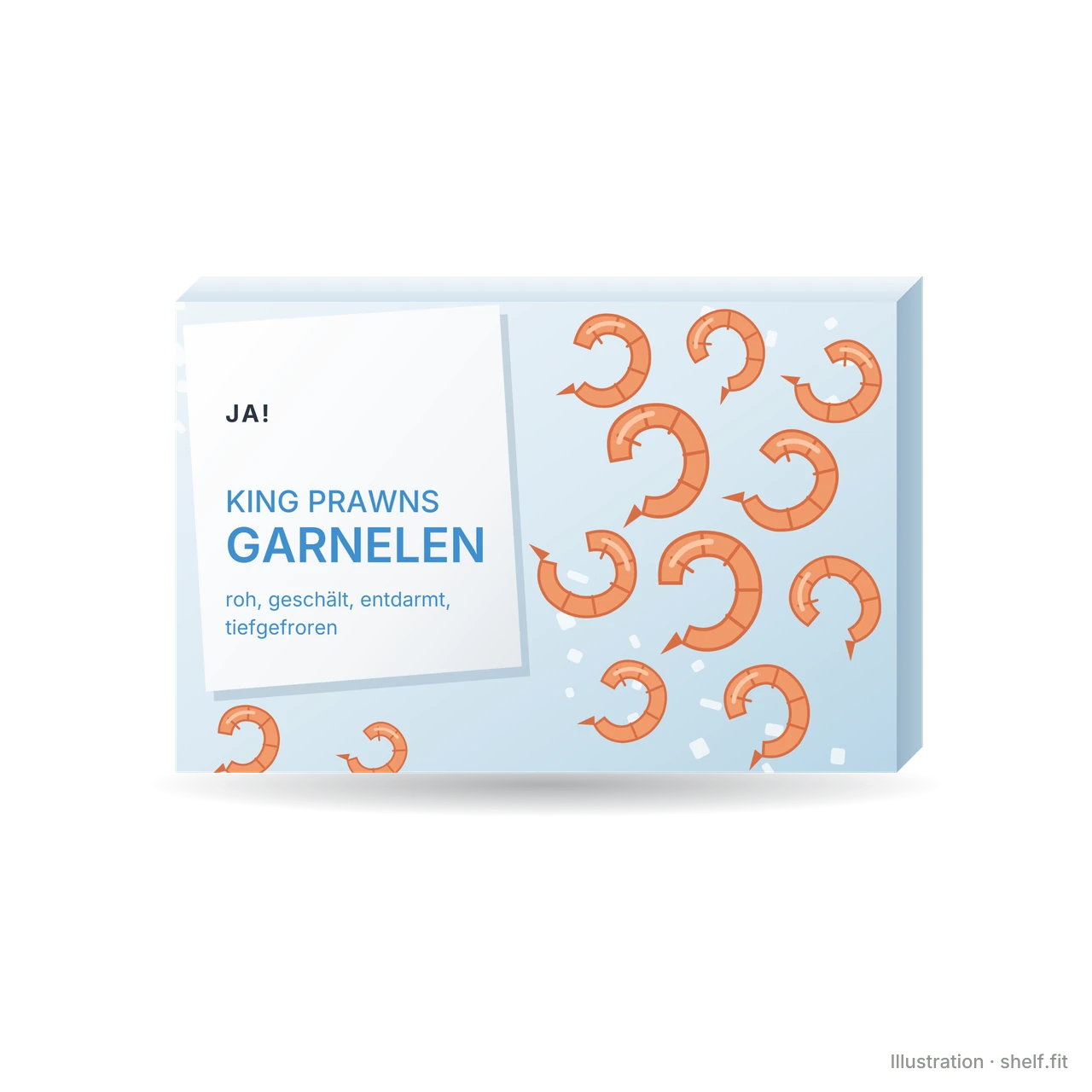 Illustration: ja! frozen king prawns pack