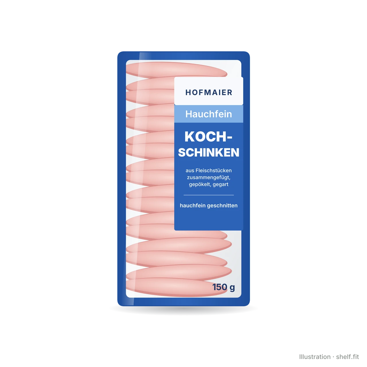 Illustration: Packung Hofmaier Kochschinken hauchfein, 150 g