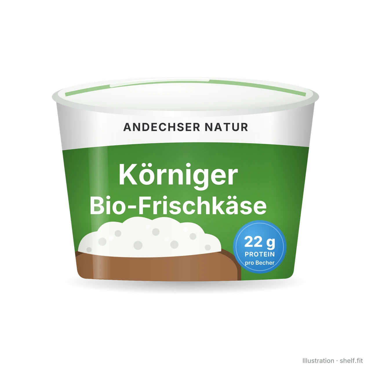 Illustration: Becher Andechser Natur Körniger Bio-Frischkäse, 200 g