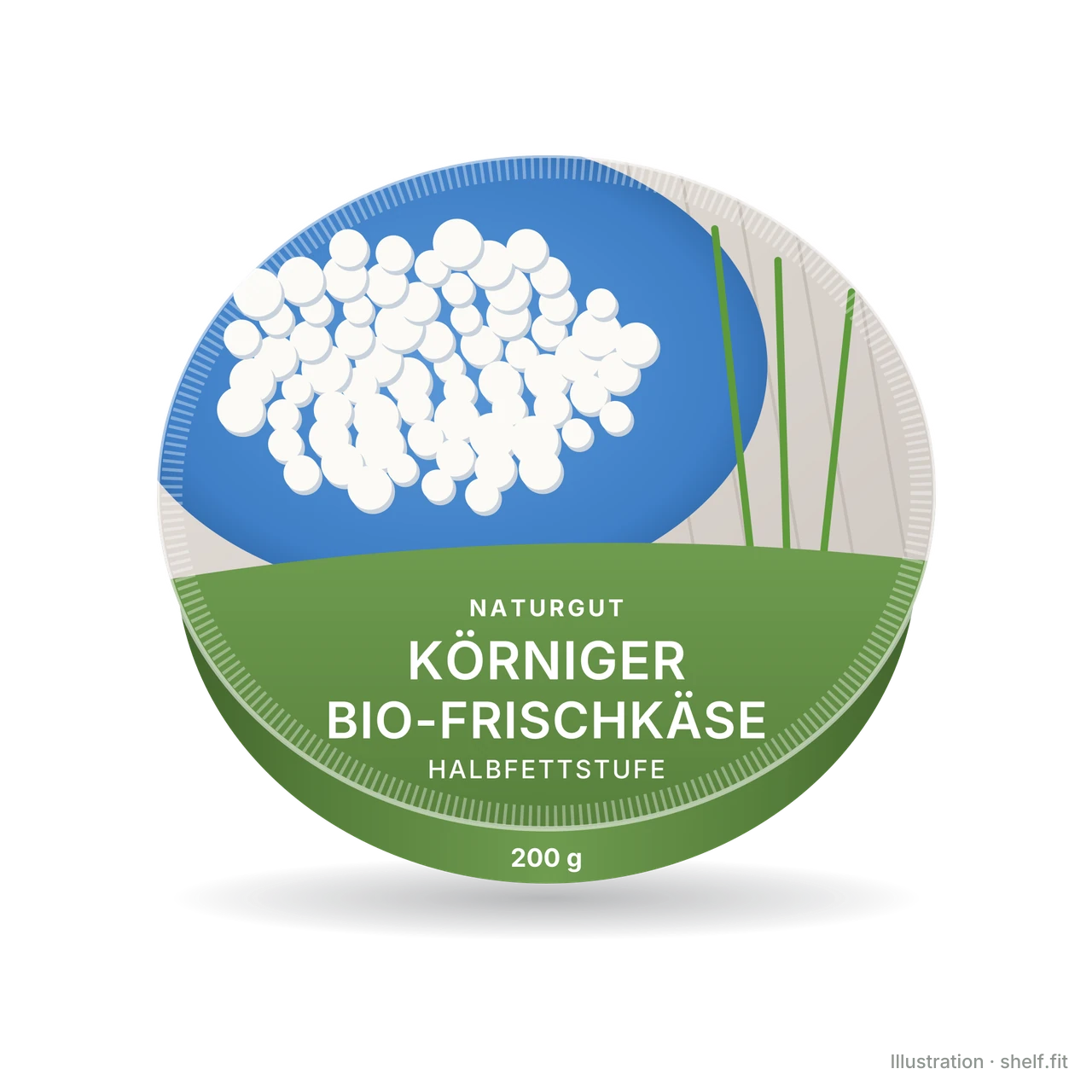 Illustration: Becher Naturgut Körniger Bio-Frischkäse, 200-g-Becher