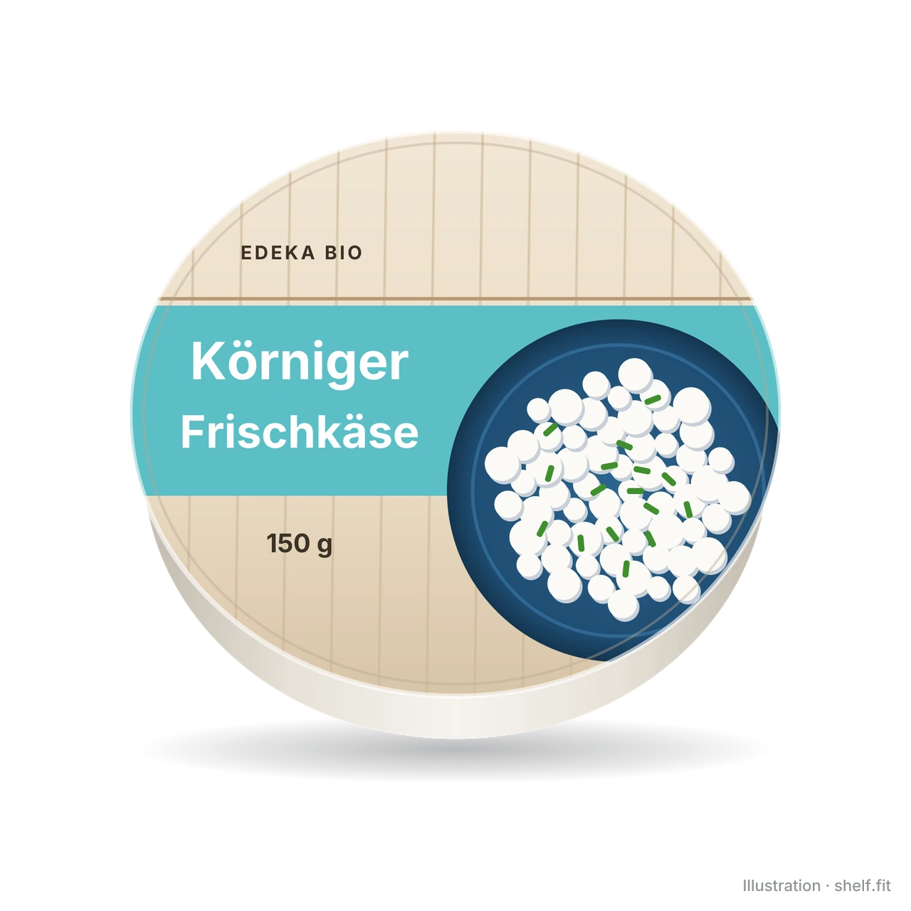 Illustration: Becher EDEKA Bio Körniger Frischkäse, 150-g-Becher