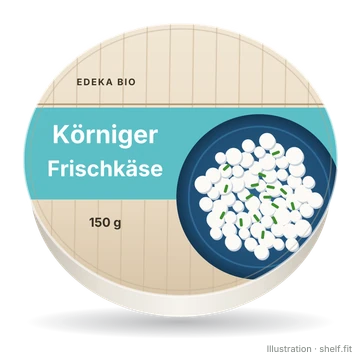 Illustration: Becher EDEKA Bio Körniger Frischkäse, 150-g-Becher
