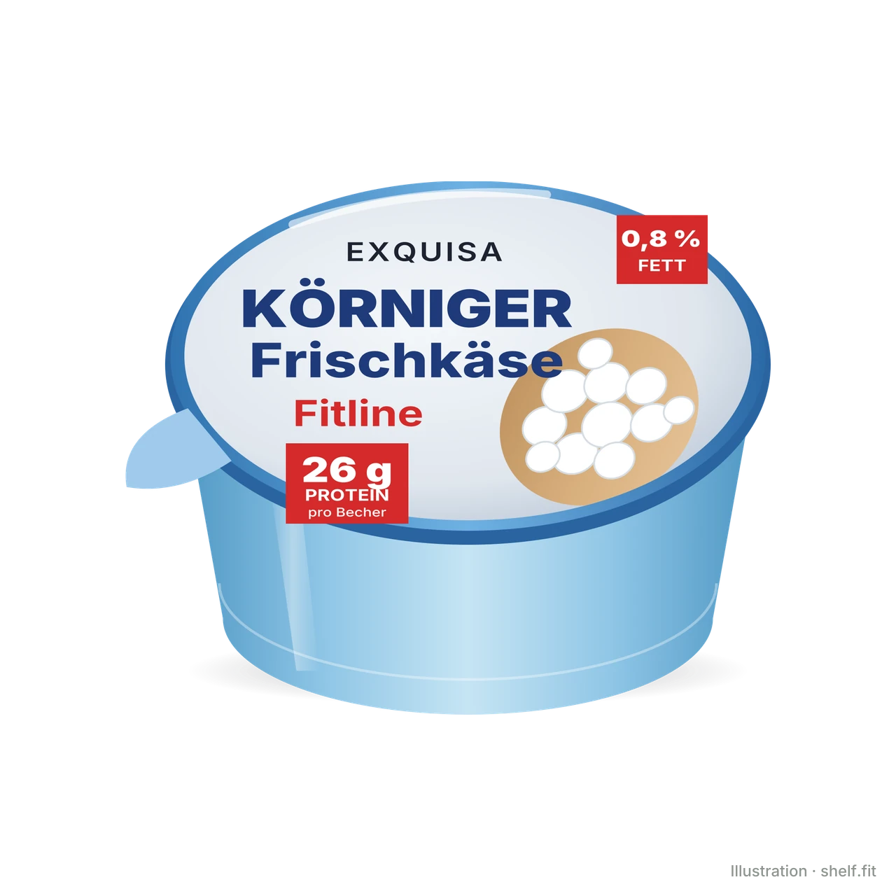 Illustration: Becher Exquisa Körniger Frischkäse Fitline, 200 g