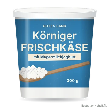 Illustration: Becher Gutes Land Körniger Frischkäse, 300-g-Becher