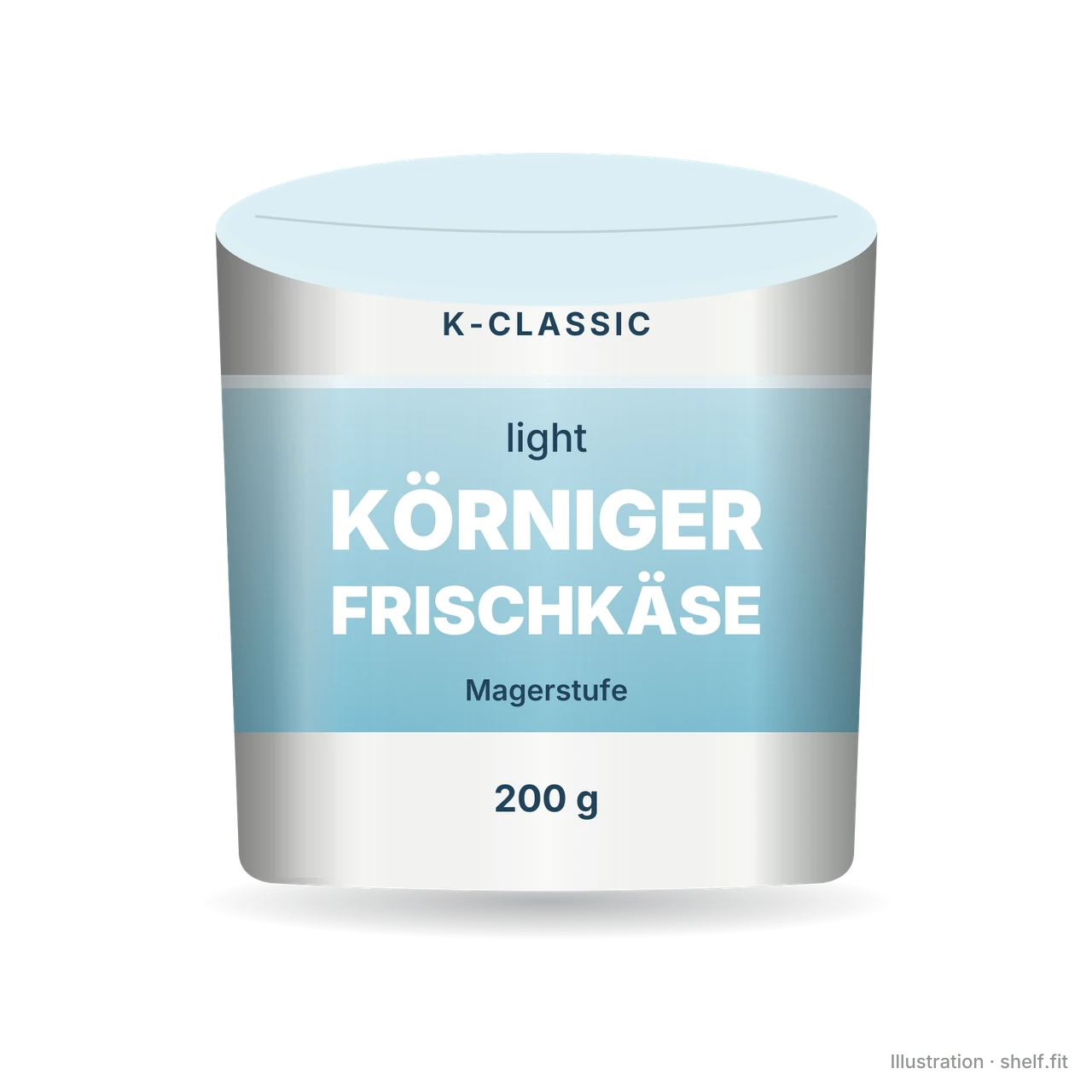 Illustration: K-Classic Grainy Cottage Cheese Light tub, 200 g