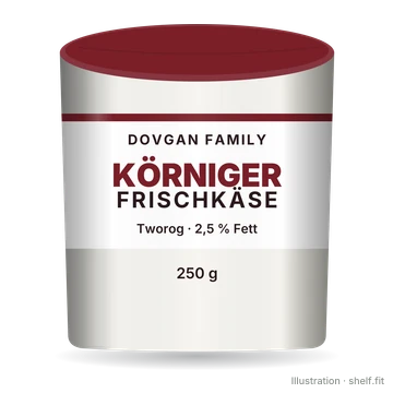 Illustration: Körniger Frischkäse Tworog 2,5 % Fett
