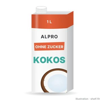Illustration: Packung Alpro Kokosnuss-Drink Ohne Zucker, 1 l