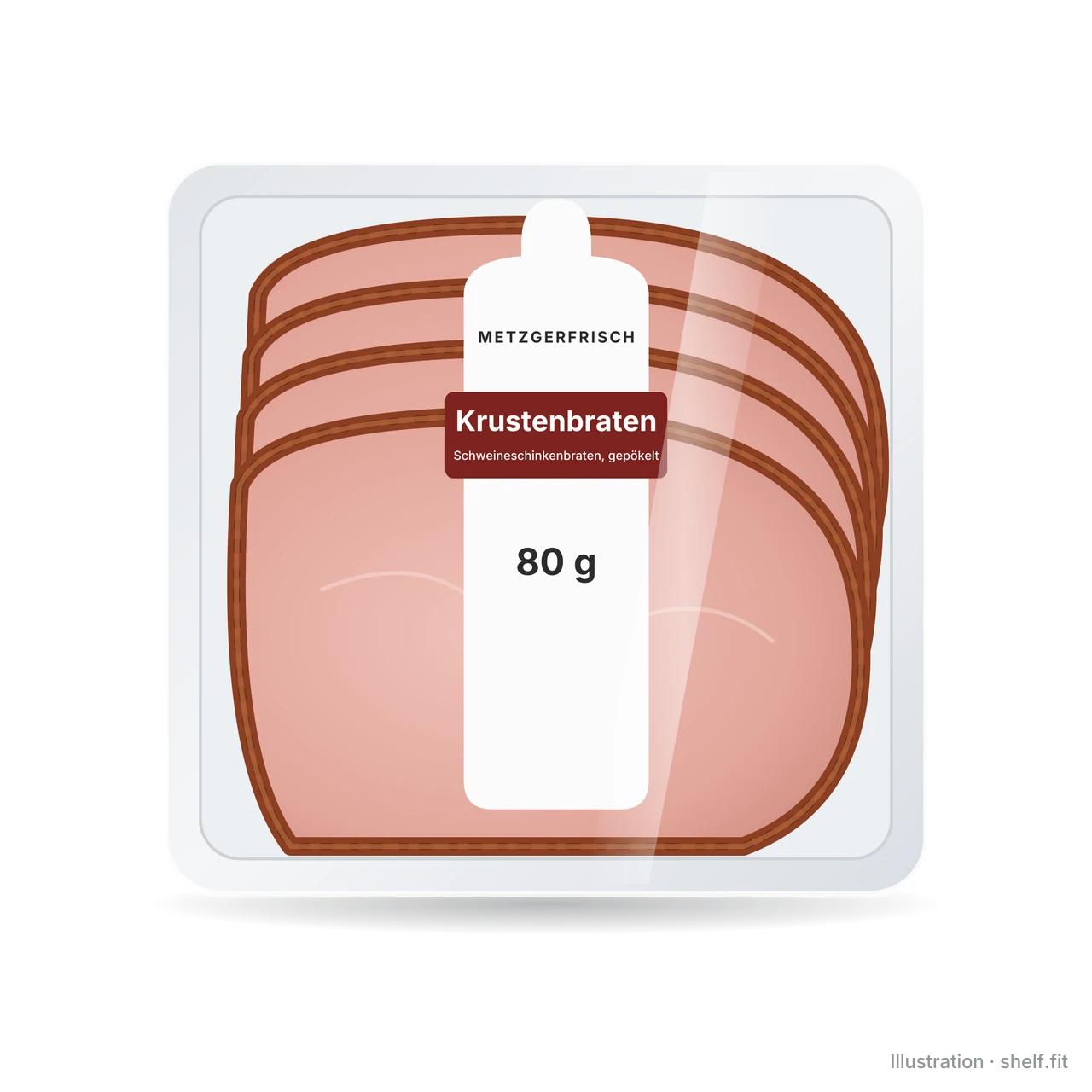 Illustration: Packung Metzgerfrisch Krustenbraten, 80-g-Packung