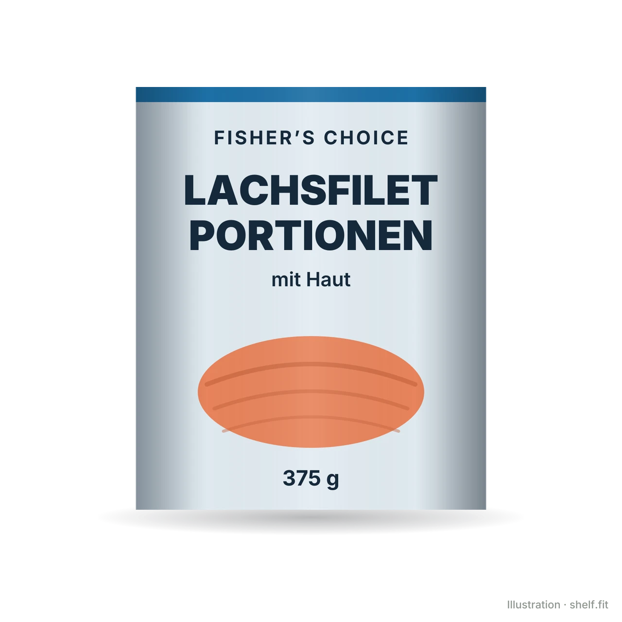 Illustration: Lachsfilet Portionen mit Haut