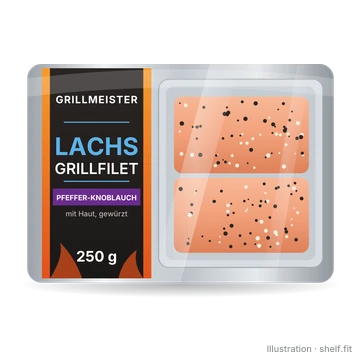 Illustration: Grillmeister Lachsgrillfilet Pfeffer & Knoblauch, 250-g-Packung