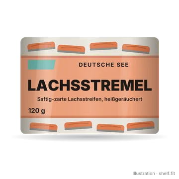 Illustration: Schale Deutsche See Lachsstremel heißgeräuchert, 120 g