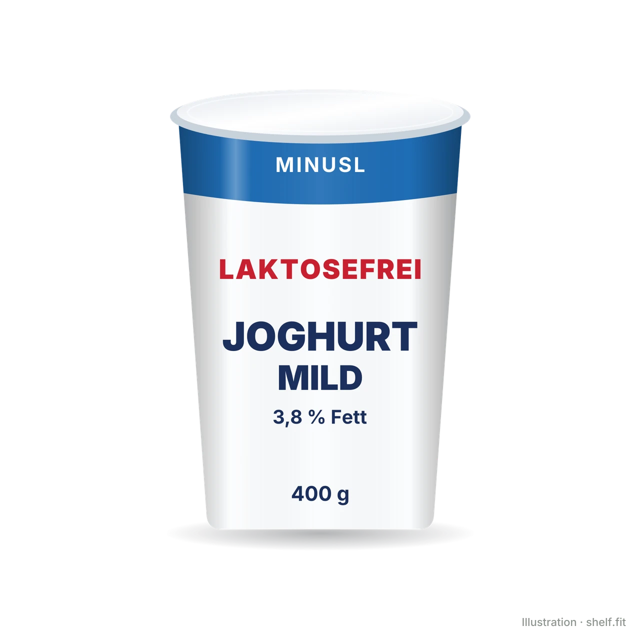 Illustration: Becher MinusL Laktosefreier Joghurt mild 3,8 % Fett, 400 g