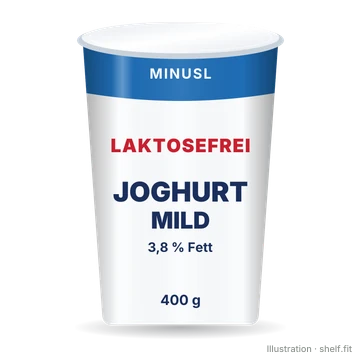 Illustration: Becher MinusL Laktosefreier Joghurt mild 3,8 % Fett, 400 g