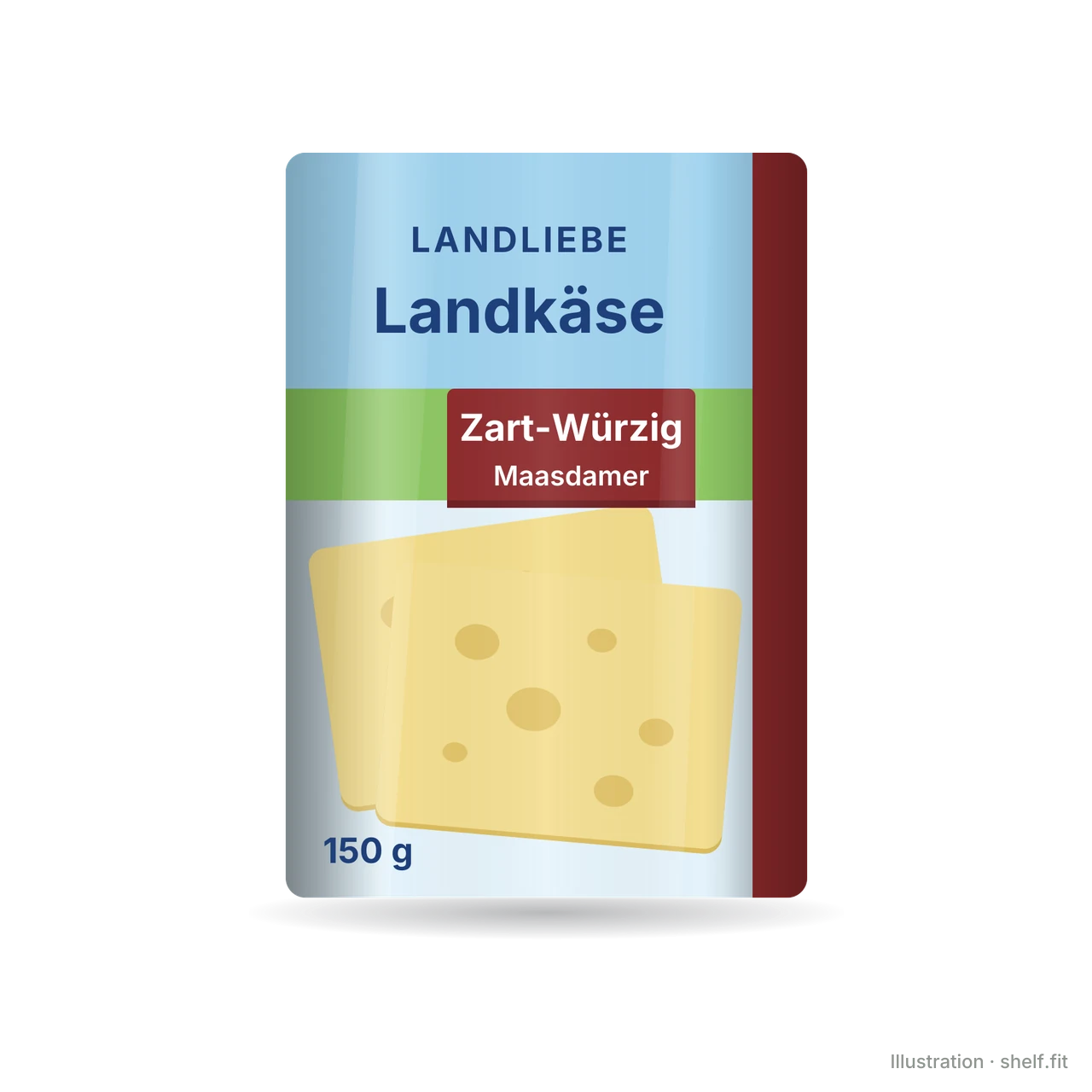 Illustration: Pack Landliebe Landkäse zart-würzig Maasdamer in Scheiben, 150 g