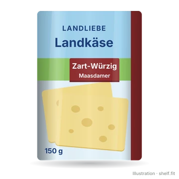 Illustration: Pack Landliebe Landkäse zart-würzig Maasdamer in Scheiben, 150 g