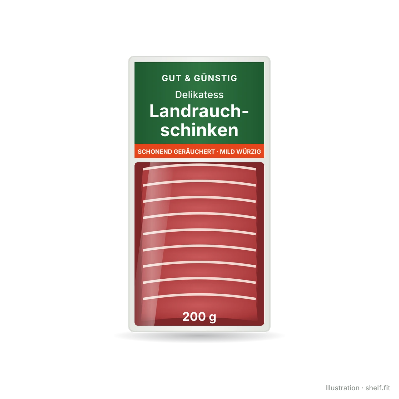 Illustration: Gut & Günstig country smoked ham pack, 200 g
