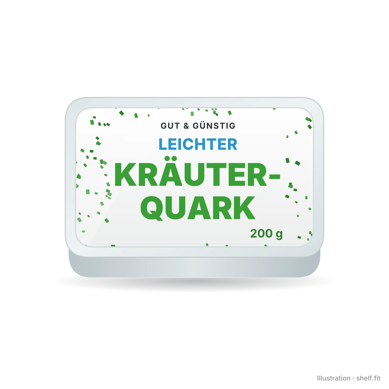 Illustration: Becher Gut & Günstig Leichter Kräuter-Quark, 200-g-Becher