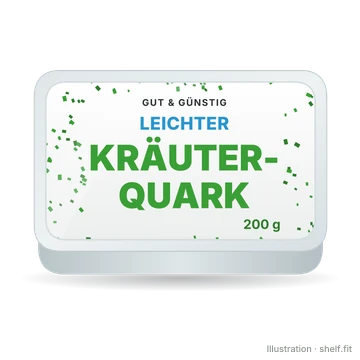 Illustration: Becher Gut & Günstig Leichter Kräuter-Quark, 200-g-Becher