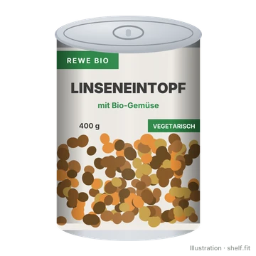 Illustration: Bio Linseneintopf, vegetarisch