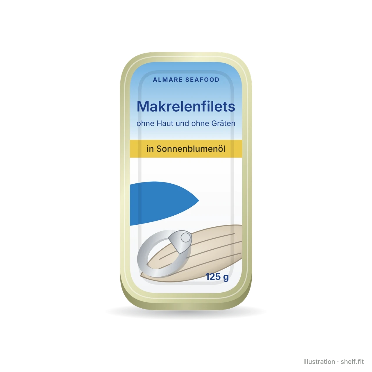 Illustration: Dose Almare Seafood Makrelenfilets in Sonnenblumenöl, 125 g