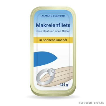 Illustration: Dose Almare Seafood Makrelenfilets in Sonnenblumenöl, 125 g