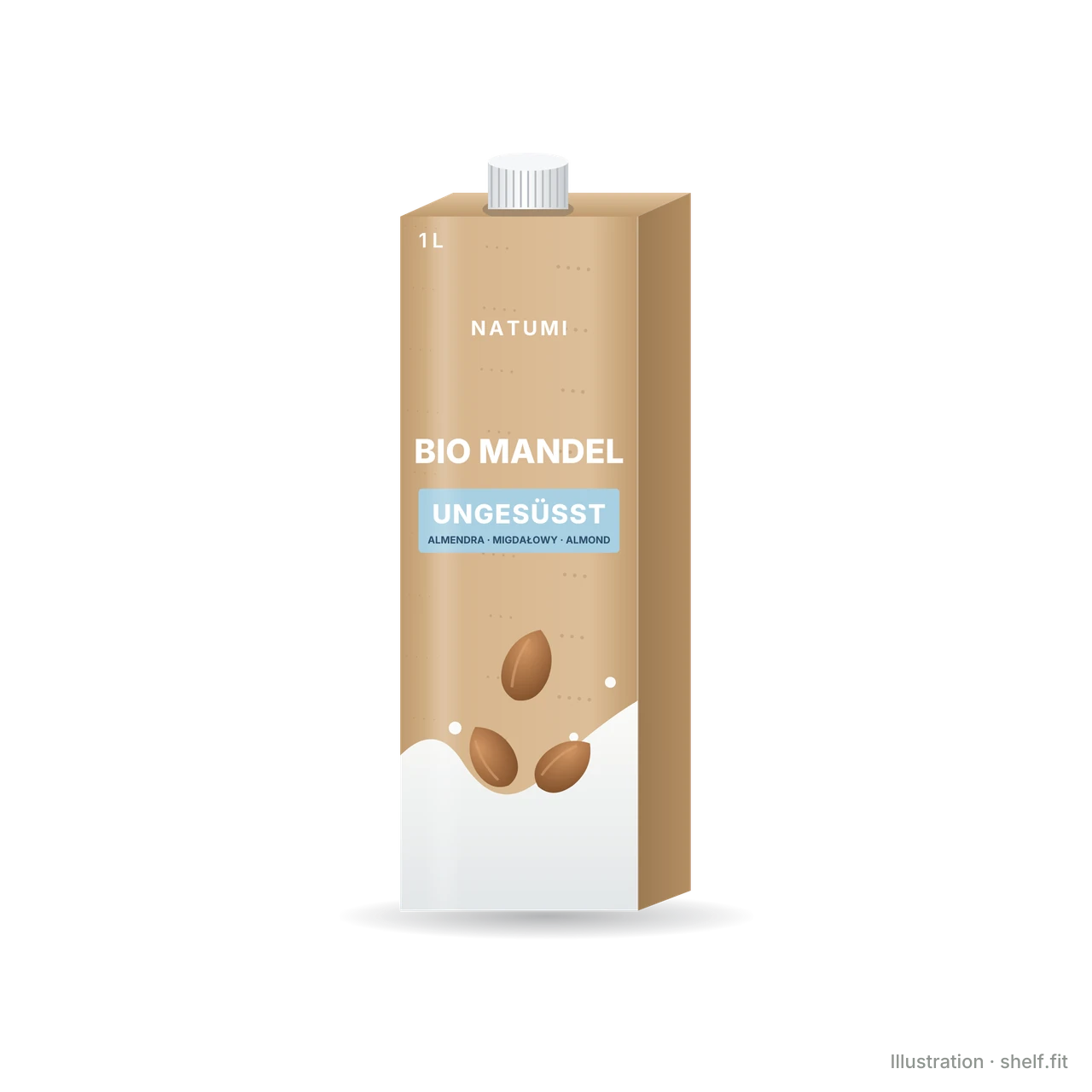 Illustration: Packung Natumi Mandeldrink Ungesüßt, 1 l