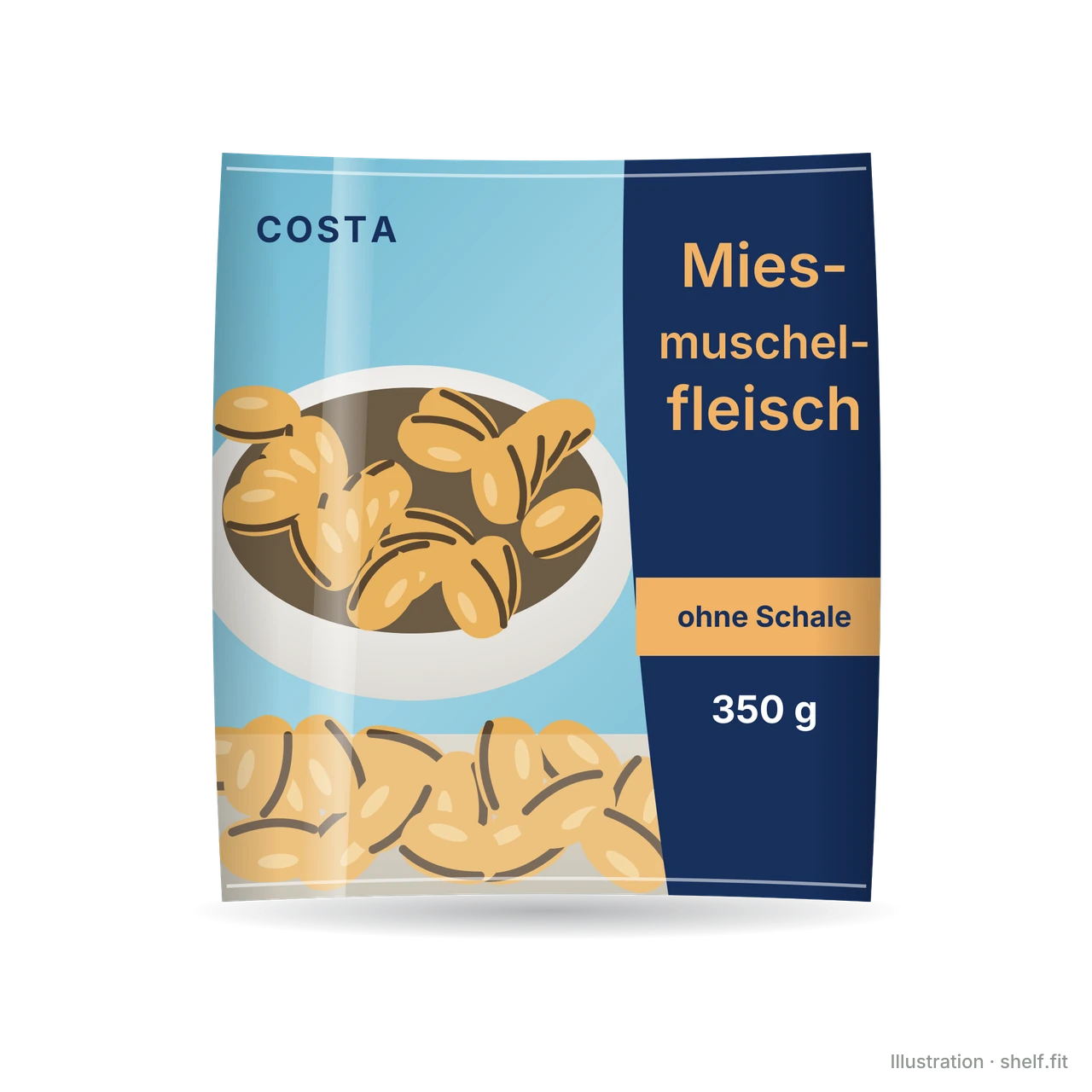 Illustration: COSTA shelled mussel meat bag, 350 g