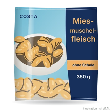 Illustration: Beutel COSTA Miesmuschelfleisch ohne Schale, 350 g