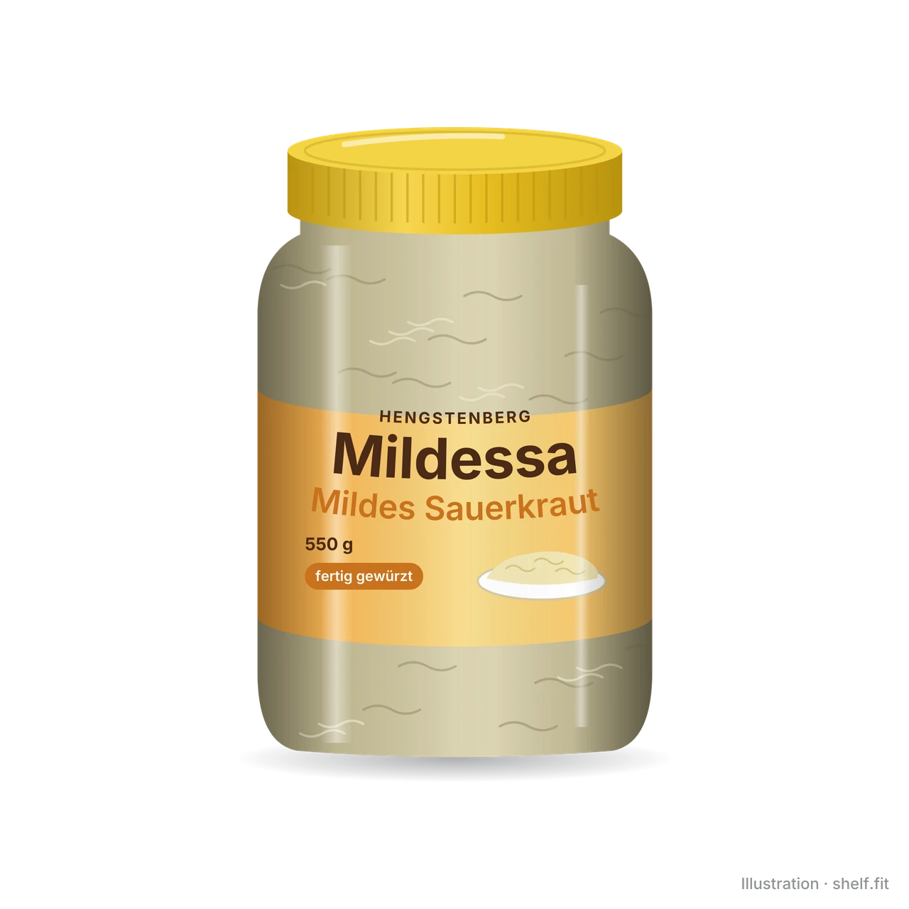 Illustration: Hengstenberg Mildessa mild sauerkraut jar, 550 g
