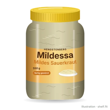 Illustration: Glas Hengstenberg Mildessa Mildes Sauerkraut, 550 g