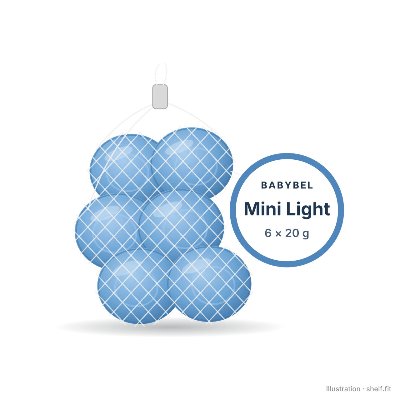 Illustration: Netz Mini Babybel Light, 6 × 20 g