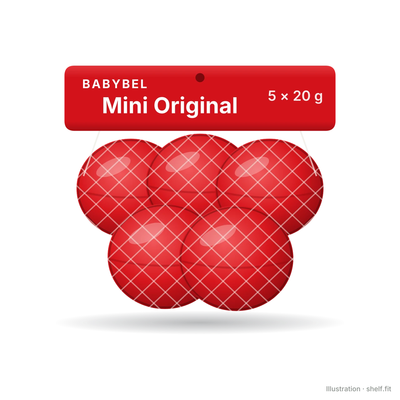 Illustration: Netz Mini Babybel Original, 5 × 20 g