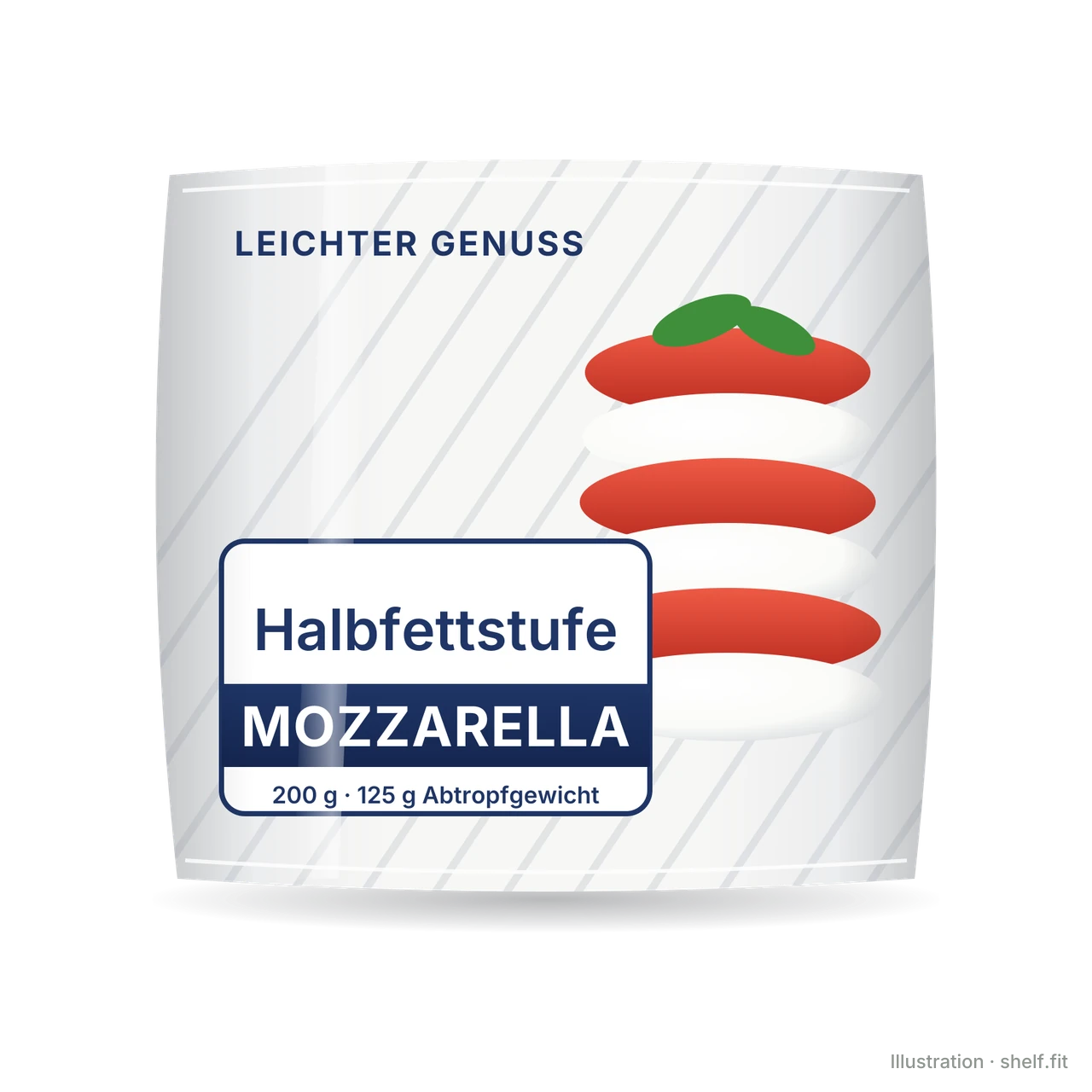Illustration: Beutel Leichter Genuss Mozzarella Halbfettstufe, 125 g