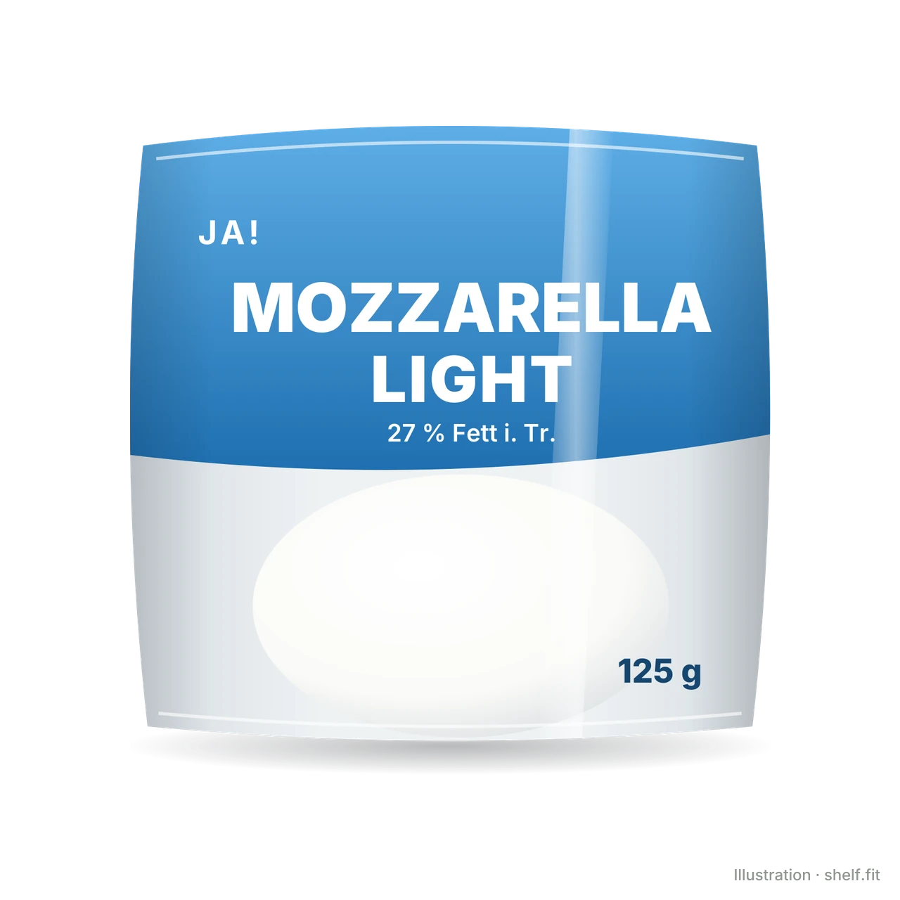 Illustration: Beutel ja! Mozzarella Light, 125 g