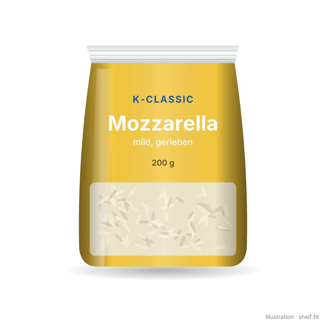Illustration: Mozzarella mild, gerieben