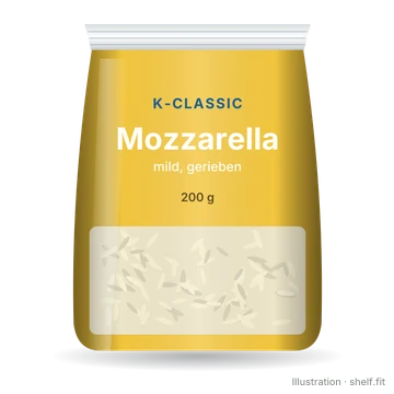 Illustration: Mozzarella mild, gerieben