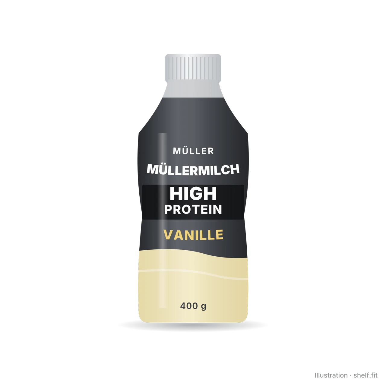 Illustration: Müllermilch High Protein Vanille