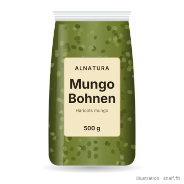 Illustration: Beutel Alnatura Mungobohnen, 500 g