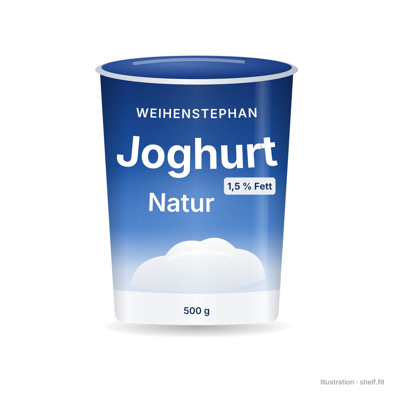 Illustration: Becher Weihenstephan Naturjoghurt mild 1,5 % Fett, 500 g