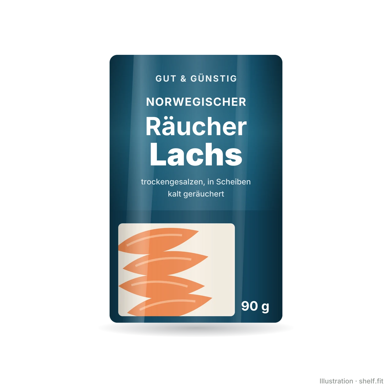 Illustration: Gut & Günstig Norwegian Smoked Salmon vacuum pack, 90 g