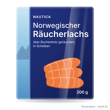 Illustration: nautica Norwegischer Räucherlachs in Scheiben, 200-g-Packung