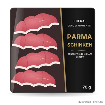 Illustration: Packung EDEKA Genussmomente Parma-Schinken, 70 g