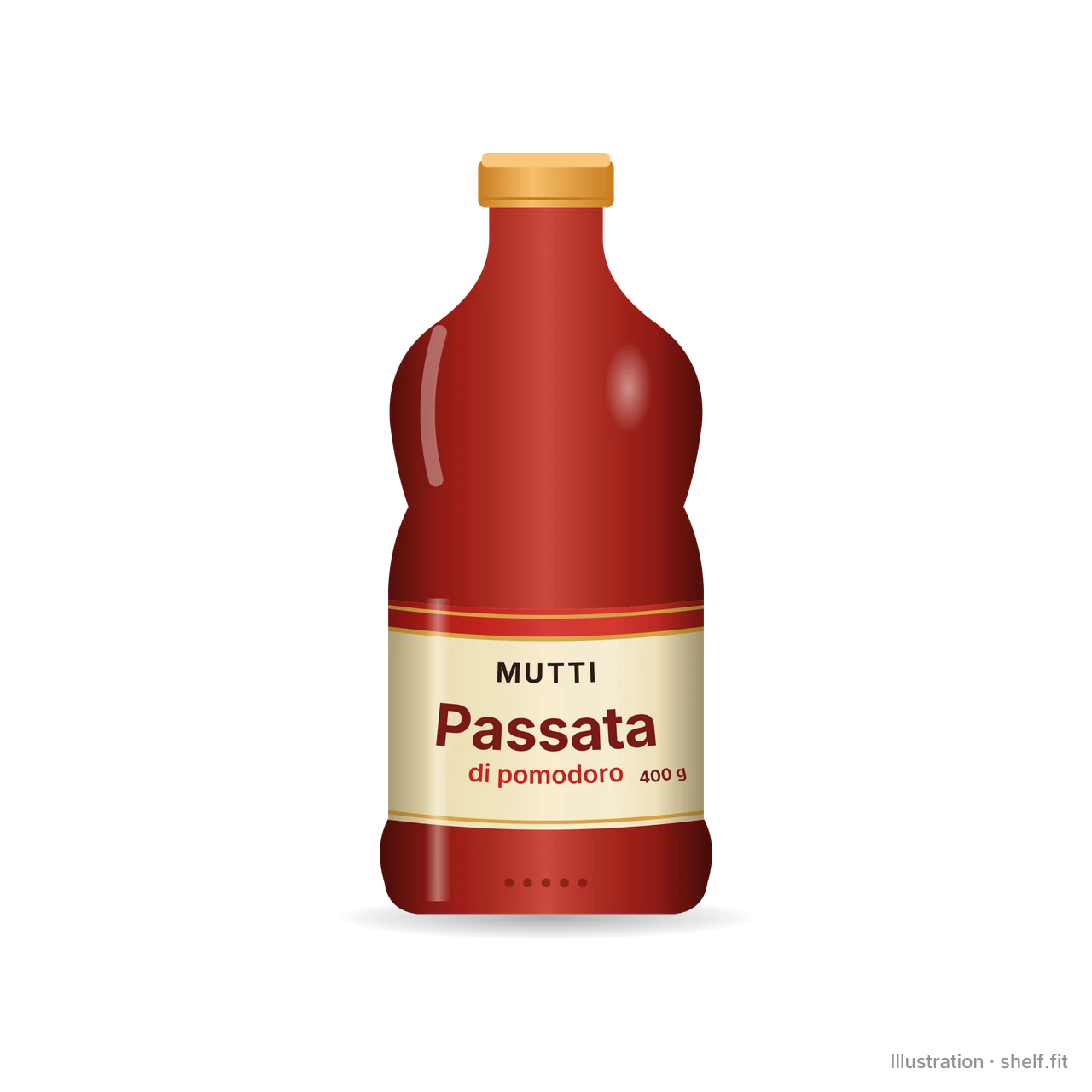 Illustration: Mutti Passata di Pomodoro sieved tomatoes bottle, 400 g