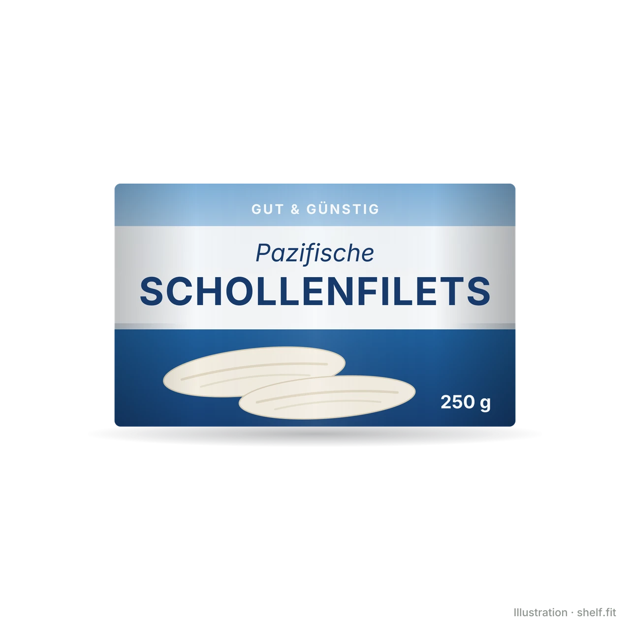 Illustration: Faltschachtel Gut & Günstig Pazifische Schollenfilets, 250 g
