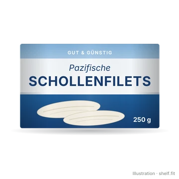 Illustration: Faltschachtel Gut & Günstig Pazifische Schollenfilets, 250 g