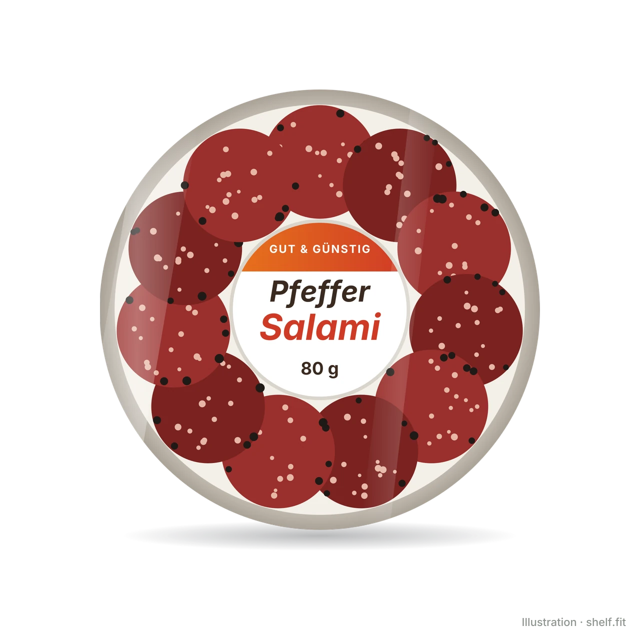 Illustration: Teller Gut & Günstig Pfeffer Salami, 80 g