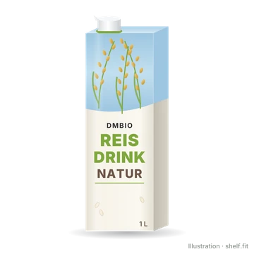 Illustration: Packung dmBio Pflanzendrink Reis Natur, 1 l