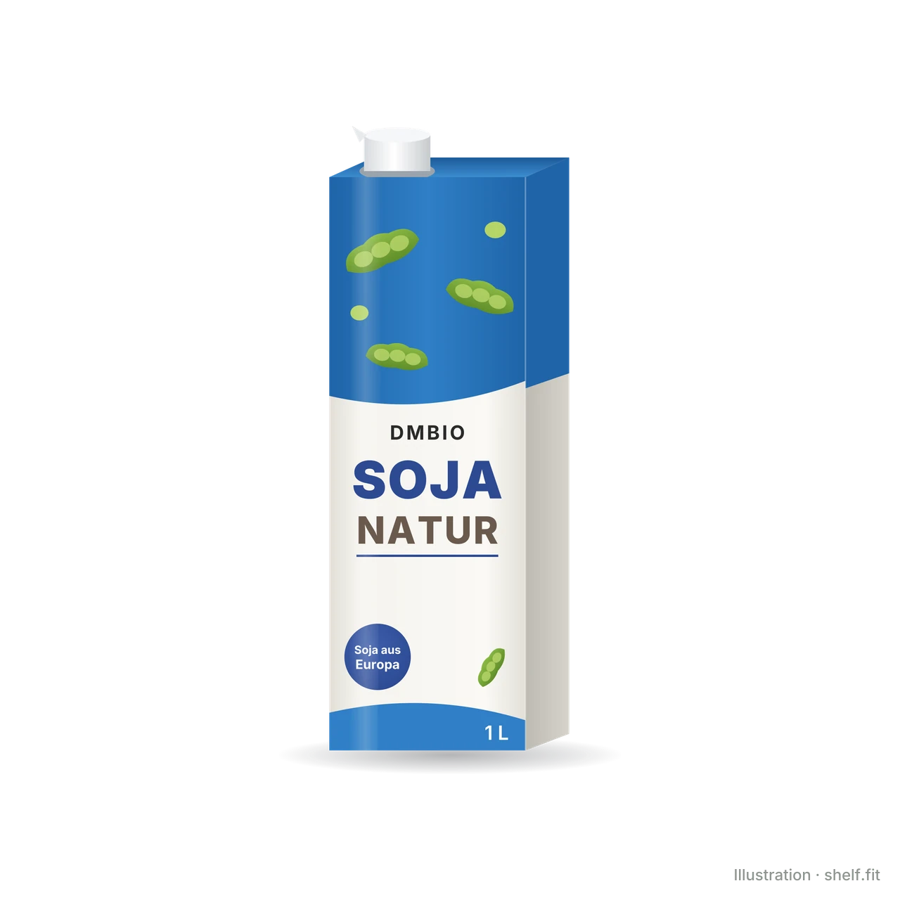 Illustration: Packung dmBio Pflanzendrink Soja Natur, 1 l
