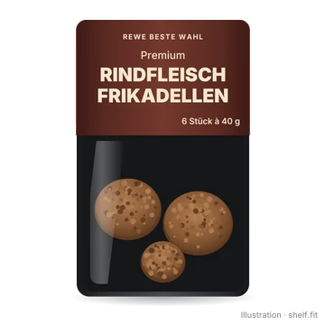 Illustration: REWE Beste Wahl Premium Beef Meatballs tray, 240 g