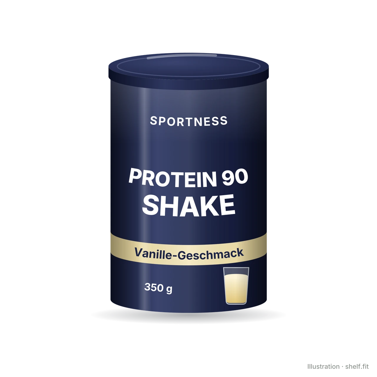 Illustration: Dose dm Sportness Protein 90 Shake Vanille-Geschmack, 350 g